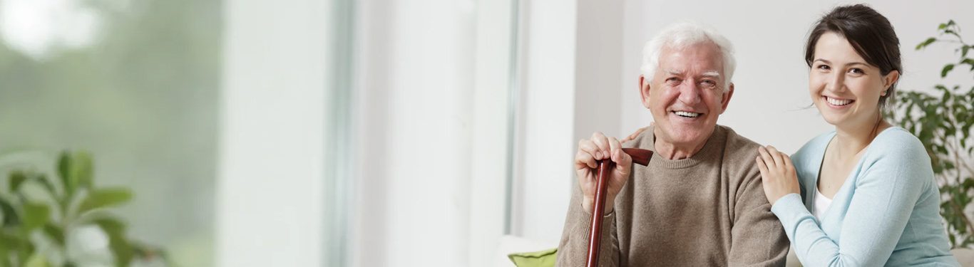 Caregiver and senior client sharing a warm moment
